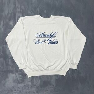 Vintage Davidoff Cool Water Sweatshirt Mens XL White 1990s Hanes